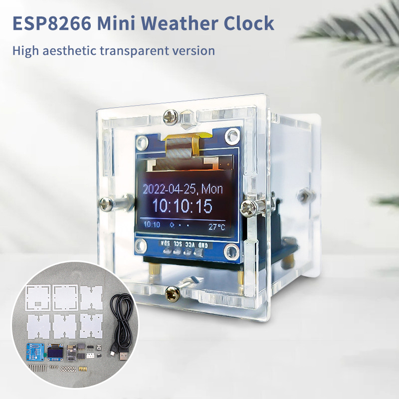 ESP8266 Mini Weather Clock Kit - огляд і ціна Diy Electronics Project Kit