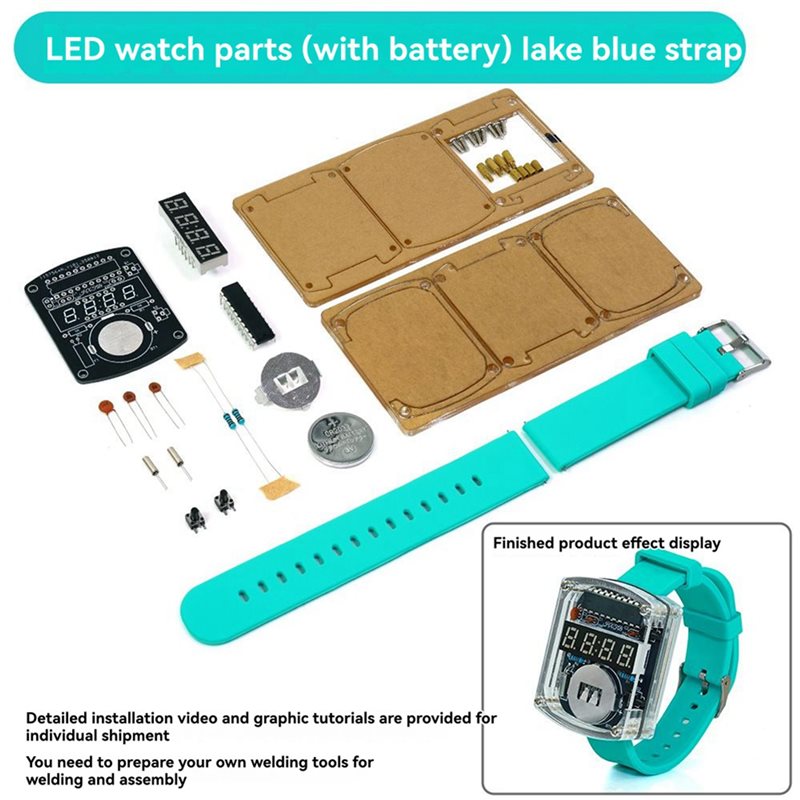 2X DIY Watch LED Watch Electro - огляд і ціна Diy Electronics Project Kit
