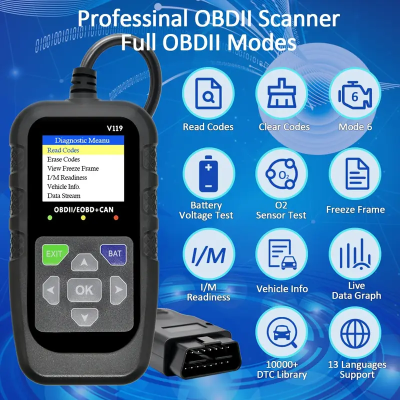 V119 OBD2 Scanner Code Reader  - огляд і ціна Logic Analyzer Usb