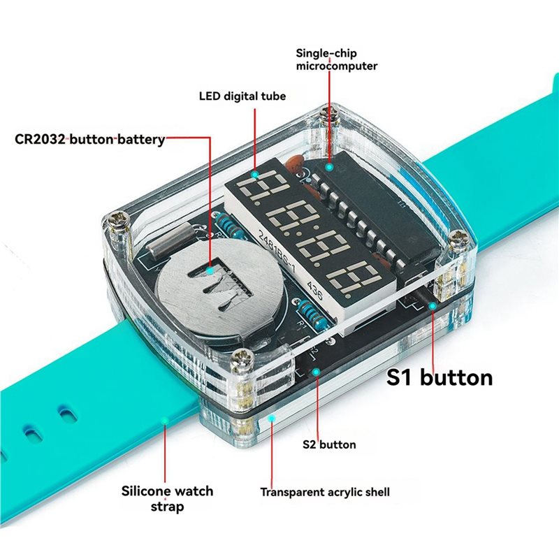 2X DIY Watch LED Watch Electro - огляд і ціна Diy Electronics Project Kit